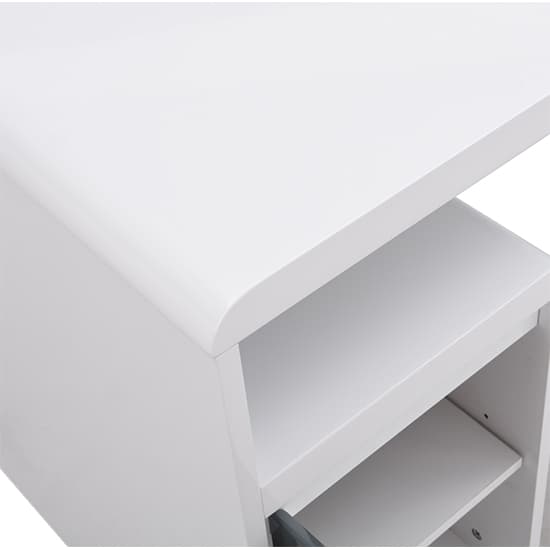 Florentine High Gloss Computer Desk In White And Grey_6