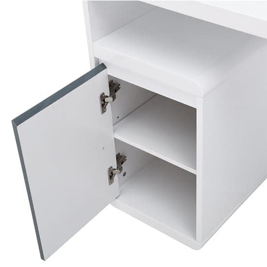 Florentine High Gloss Computer Desk In White And Grey_9