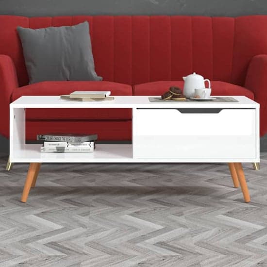 Floria High Gloss Coffee Table With 1 Drawer In White_1