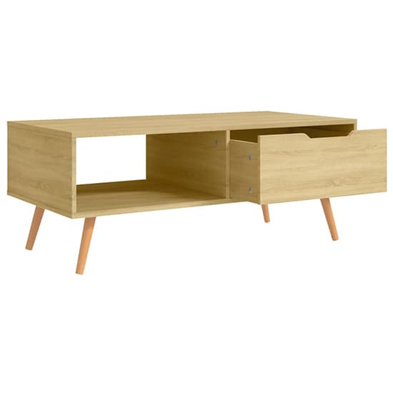 Floria Wooden Coffee Table With 1 Drawer In Sonoma Oak_4