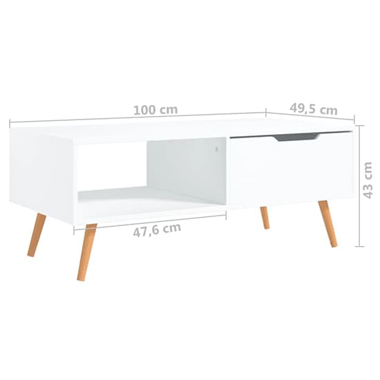 Floria Wooden Coffee Table With 1 Drawer In White_3