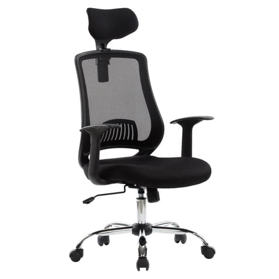 Floridian Fabric Home And Office Chair In Black_1
