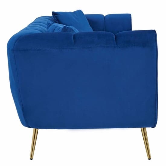 Florina Upholstered Velvet 3 Seater Sofa In Midnight Blue_3