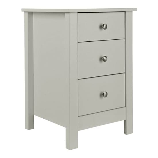 Flosteen Wooden 3 Drawers Bedside Cabinet In Soft Grey_1