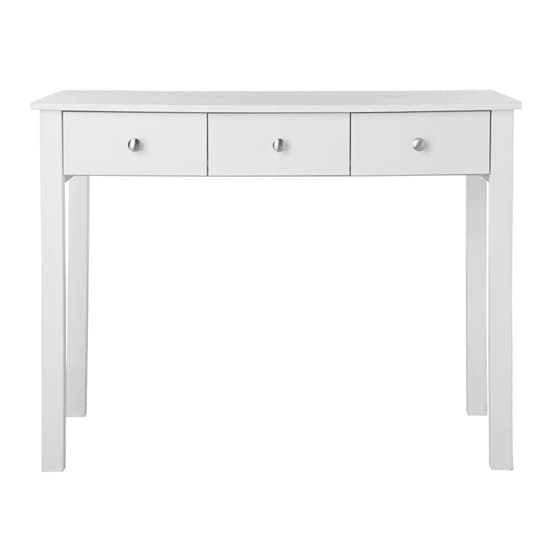 Flosteen Wooden 3 Drawers Dressing Table In White_2