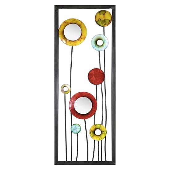 Flowers Metal Wall Art In Multicolor And Black_2