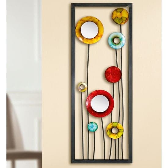 Flowers Metal Wall Art In Multicolor And Black_1