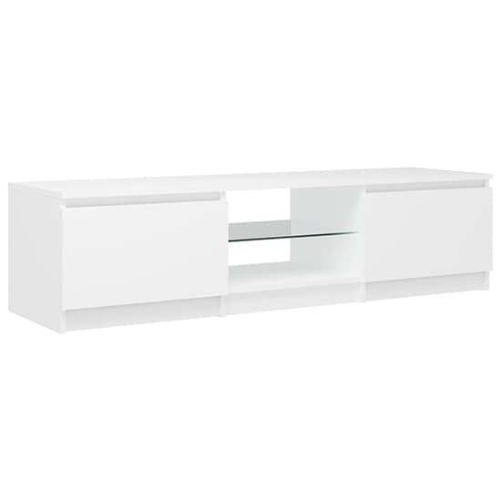 Flurin Wooden TV Stand In White With LED Lights_6