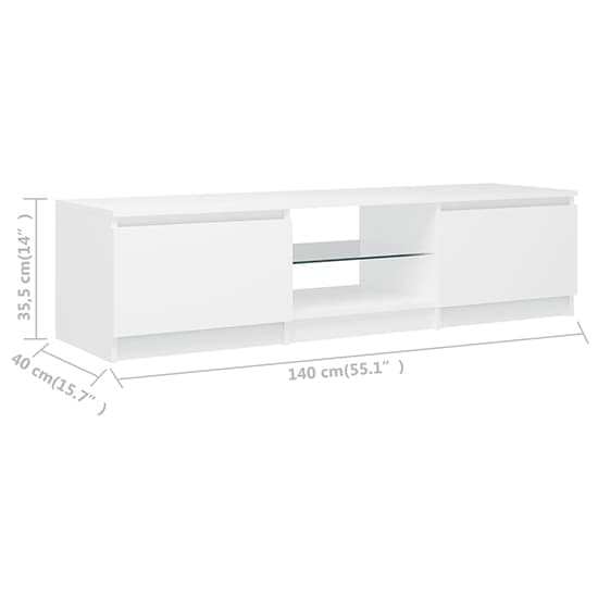 Flurin Wooden TV Stand In White With LED Lights_8