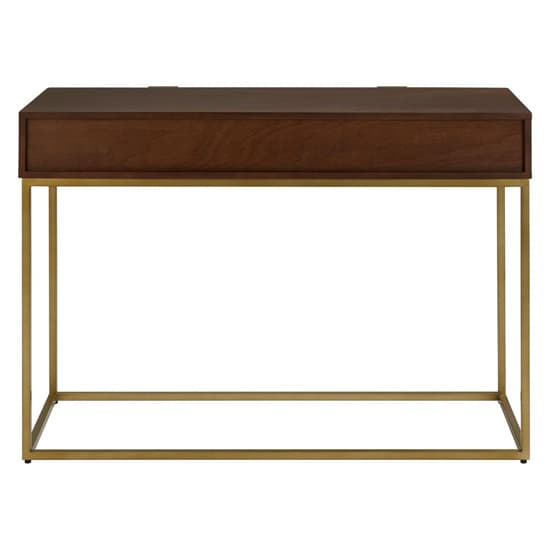 Fomalhaut Wooden Console Table With Gold Metal Frame In Brown_6