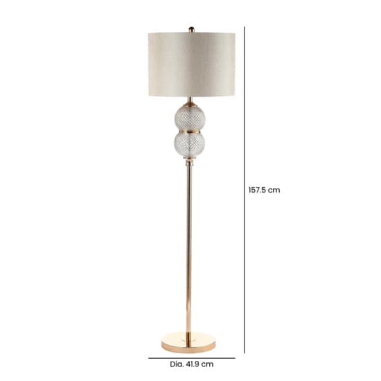 Fontana Cream Linen Shade Floor Lamp With Clear Silver Glass Base_5