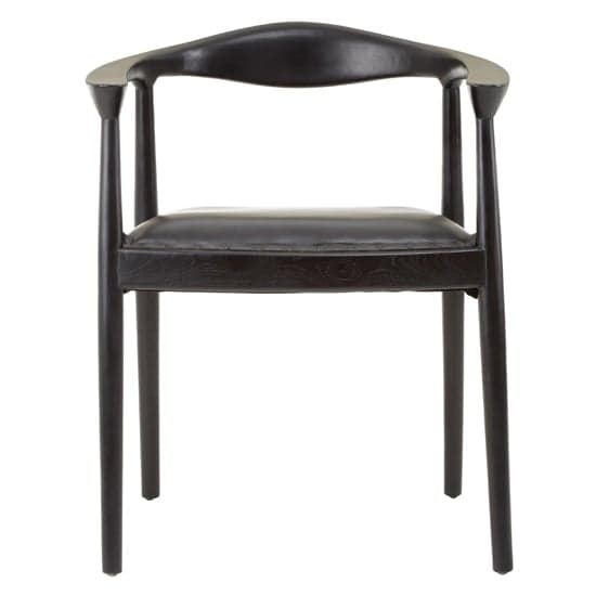 Formosa Black Leather Accent Chair With Wooden Frame_2
