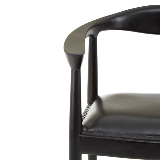 Formosa Black Leather Accent Chair With Wooden Frame_5
