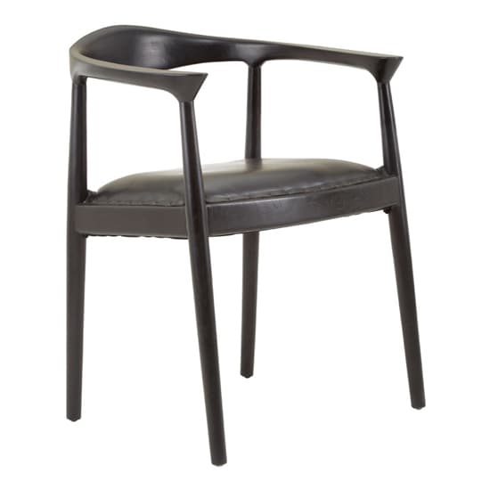 Formosa Black Leather Accent Chair With Wooden Frame_1