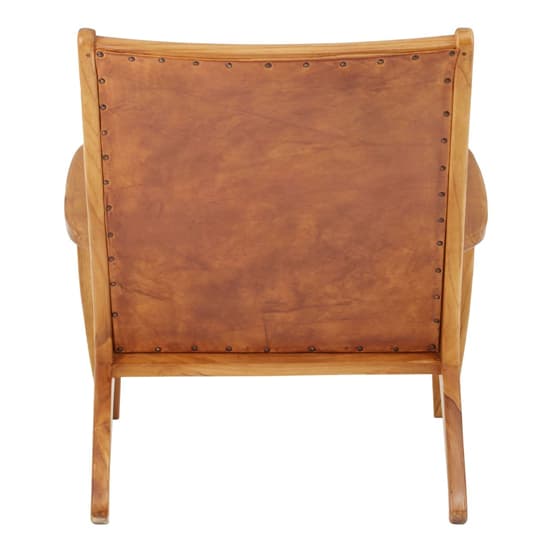 Formosa Brown Leather Bedroom Chair With Wooden Frame_4