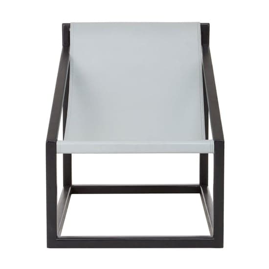 Formosa Grey Leather Bedroom Chair In Black Cubic Wooden Frame_2