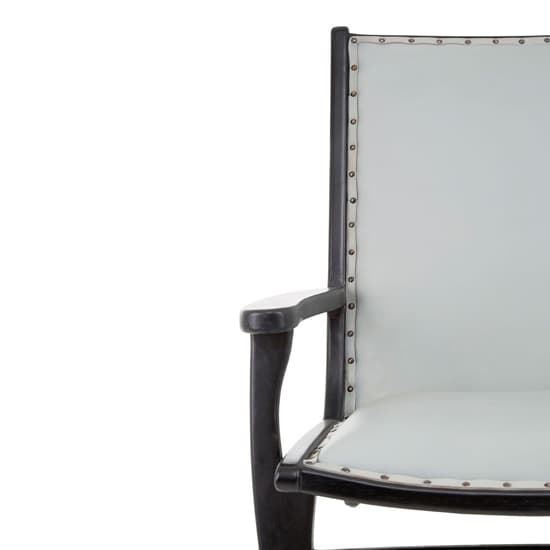 Formosa Grey Leather Bedroom Chair With Black Wooden Frame_4