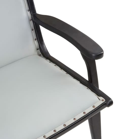 Formosa Grey Leather Bedroom Chair With Black Wooden Frame_5