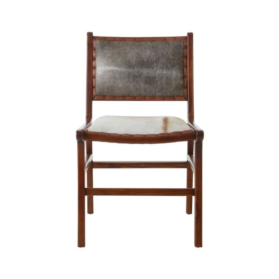 Formosa Natural Leather Dining Chair In Wooden Brown Frame_1