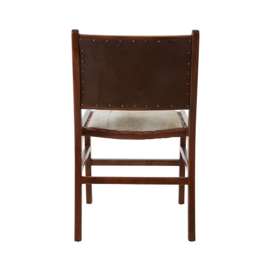 Formosa Natural Leather Dining Chair In Wooden Brown Frame_2