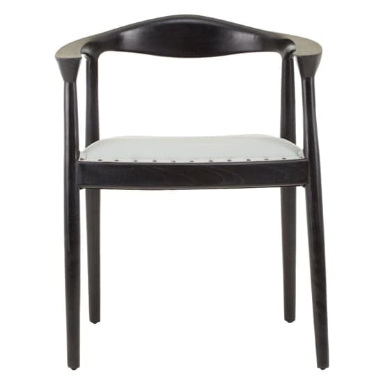 Formosa White Leather Accent Chair With Black Wooden Frame_2