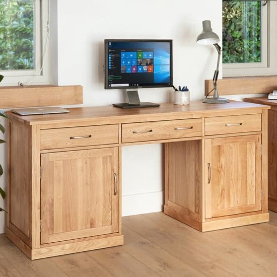 Fornatic Computer Desk In Mobel Oak With 2 Doors And 3 Drawers_1