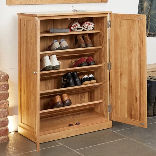Fornatic Large Wooden Shoe Storage Cabinet In Mobel Oak_2