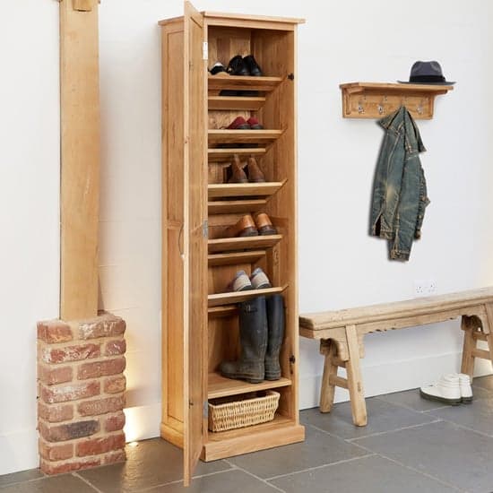 Fornatic Tall Wooden Shoe Storage Cabinet In Mobel Oak_2