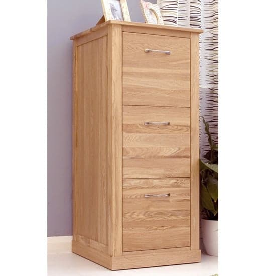 Fornatic Wooden Filing Cabinet In Mobel Oak With 3 Drawers