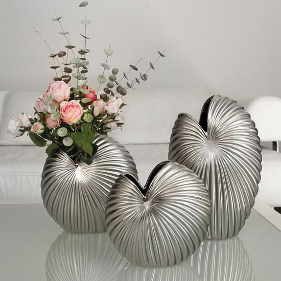 Fountain Ceramic Large Decorative Vase In Silver_2