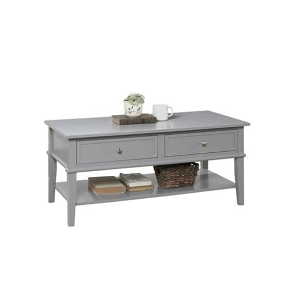 Franklyn Wooden Coffee Table With 2 Drawers In Grey_2