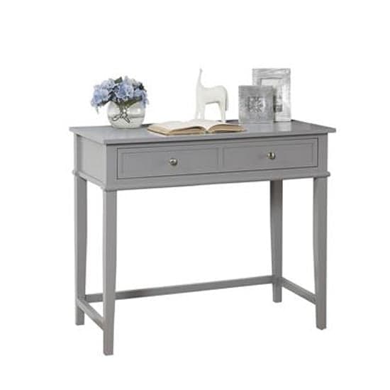 Franklyn Wooden Laptop Desk With 2 Drawers In Grey_2
