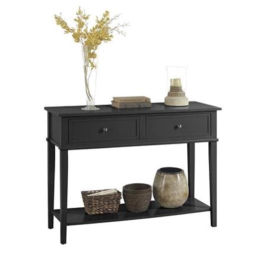 Fishtoft Wooden Console Table In Black_2