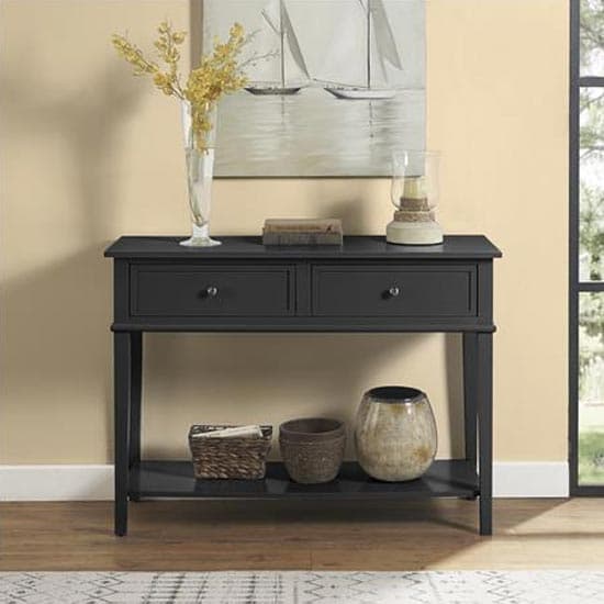 Fishtoft Wooden Console Table In Black_1