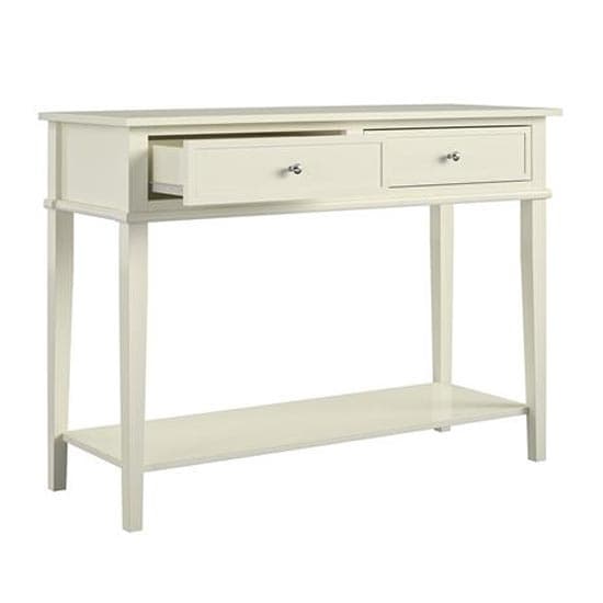 Franklyn Wooden Console Table With 2 Drawers In White_3