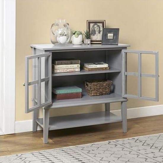 Franklyn Wooden Storage Cabinet With 2 Doors In Grey_2