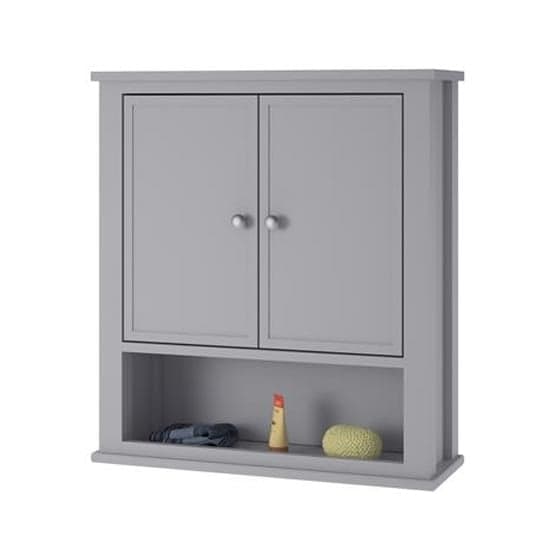 Franklyn Wooden Storage Wall Cabinet With 2 Doors In Grey_2
