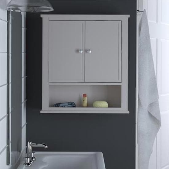 Franklyn Wooden Storage Wall Cabinet With 2 Doors In Grey_1