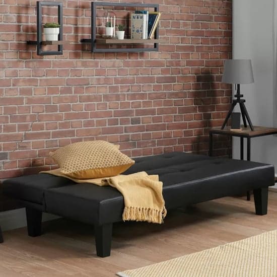 Franklins Faux Leather Sofa Bed In Black_2