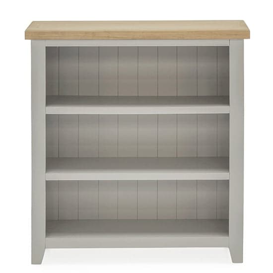 Freda Low Wooden Bookcase With 2 Shelves In Grey And Oak_2