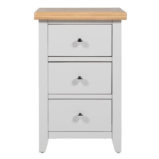 Freda Wooden Bedside Cabinet With 3 Drawers In Grey And Oak_2