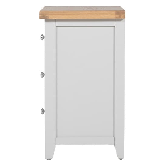 Freda Wooden Bedside Cabinet With 3 Drawers In Grey And Oak_3