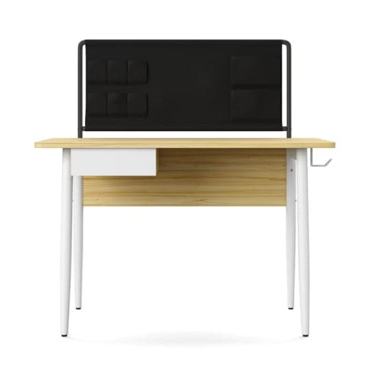 Flaxton Wooden Computer Desk In Light Oak And White_2