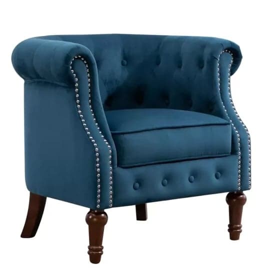 Freia Fabric Accent Chair In Blue_3