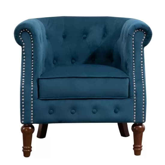 Freia Fabric Accent Chair In Blue_4
