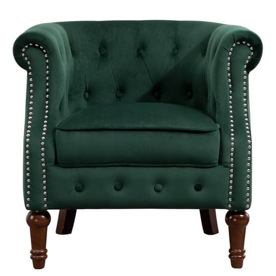 Freia Fabric Accent Chair In Green_4