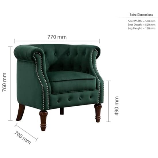 Freia Fabric Accent Chair In Green_5