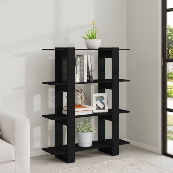 Frej Wooden Bookshelf And Room Divider In Black_1