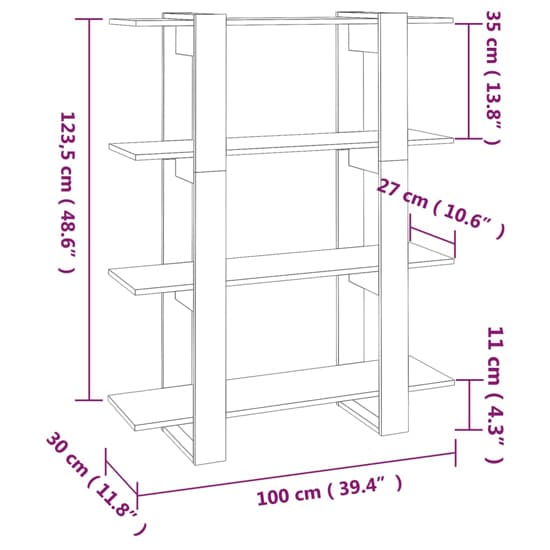 Frej Wooden Bookshelf And Room Divider In Concrete Effect_5