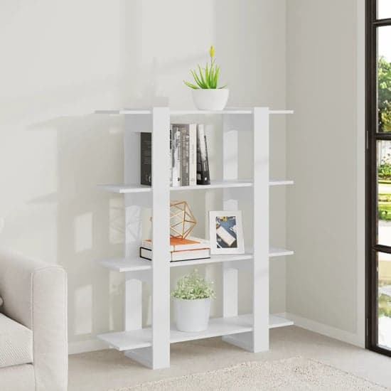 Frej Wooden Bookshelf And Room Divider In White_1